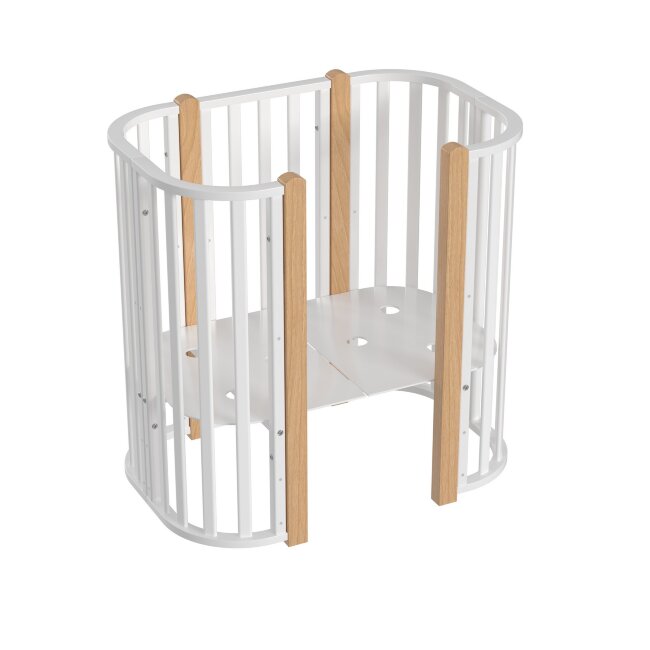 Кроватка MALIKA VERONA 4 в 1 белый, стойки бук